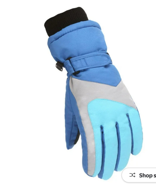 Besolor Kids Snow Gloves Girls Boys Winter Waterproof Gloves Thick Warm Cold Weather Outdoor Children Mittens 4-16 years.