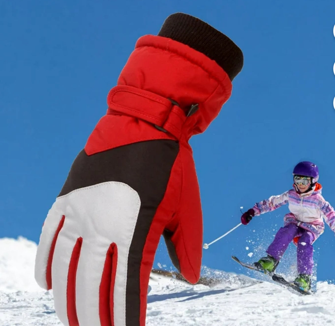 Besolor Kids Snow Gloves Girls Boys Winter Waterproof Gloves Thick Warm Cold Weather Outdoor Children Mittens 4-16 years.