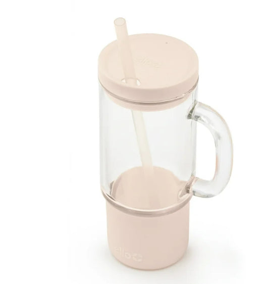 Ello Nova 18oz Glass Mug with Straw